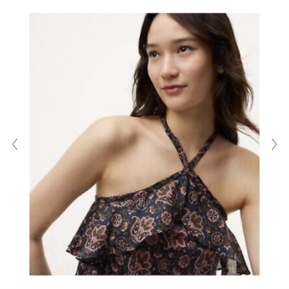 LOFT Paisley Ruffle Halter Top